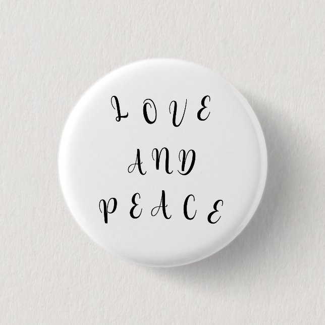 Badge Rond 2,50 Cm Amour Et Paix (Devant)