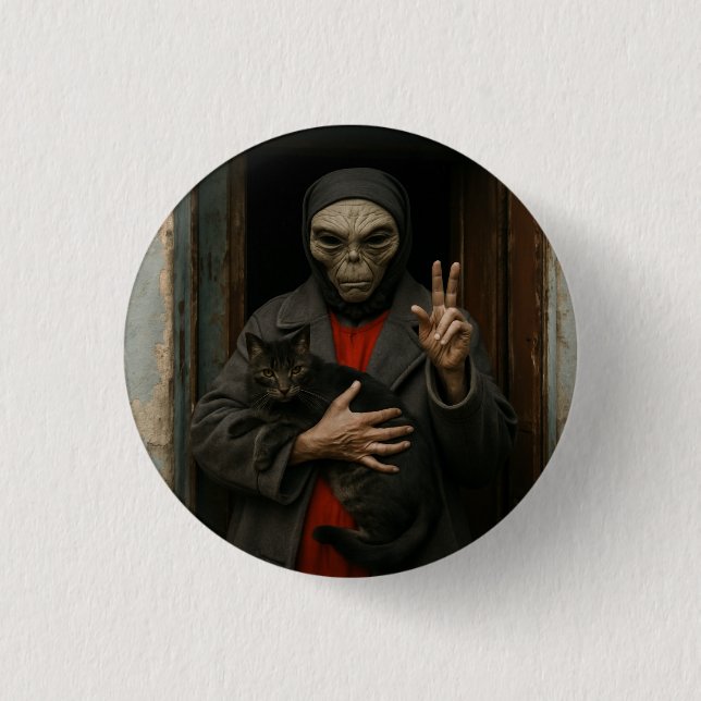 Badge Rond 2,50 Cm Amour Extraterrestre (Devant)