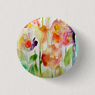 Badge Rond 2,50 Cm amour floral