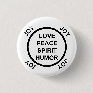 Badge Rond 2,50 Cm Amour, paix, esprit, humour, joie - bouton de