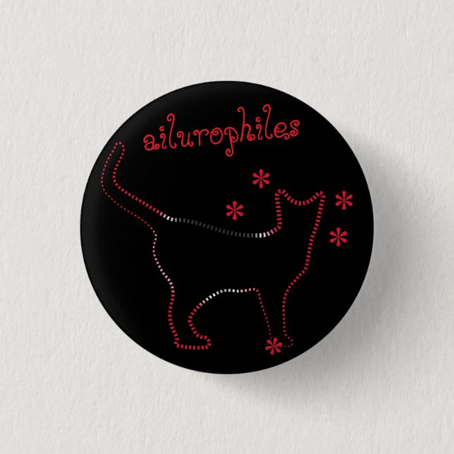 Badge Rond 2,50 Cm amoureux des chats amateurs de chats Bouton (Devant)
