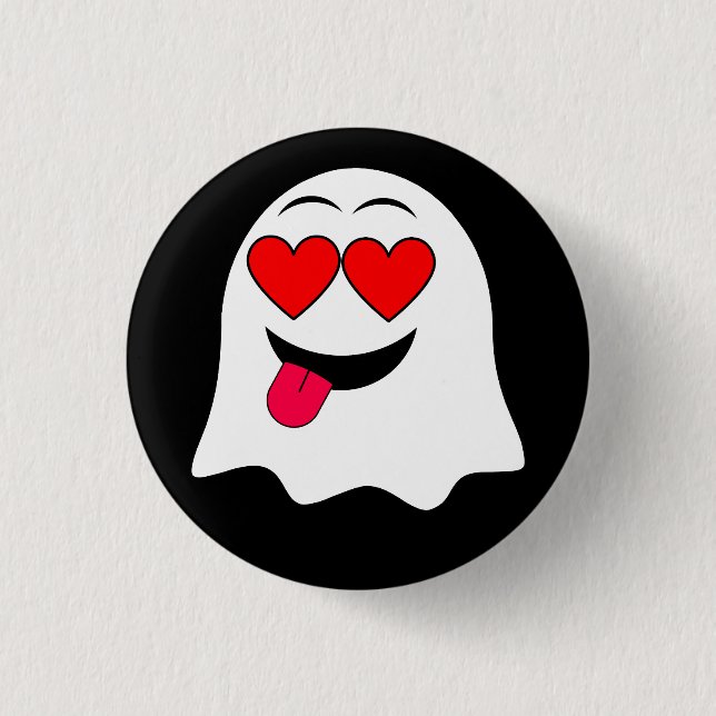 Badge Rond 2,50 Cm Amusant émoji fantôme ! (Devant)