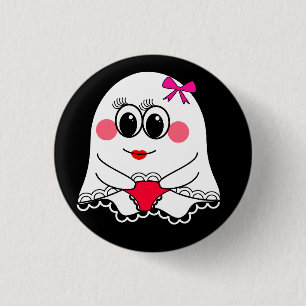 Badge Rond 2,50 Cm Amusant émoji fantôme !