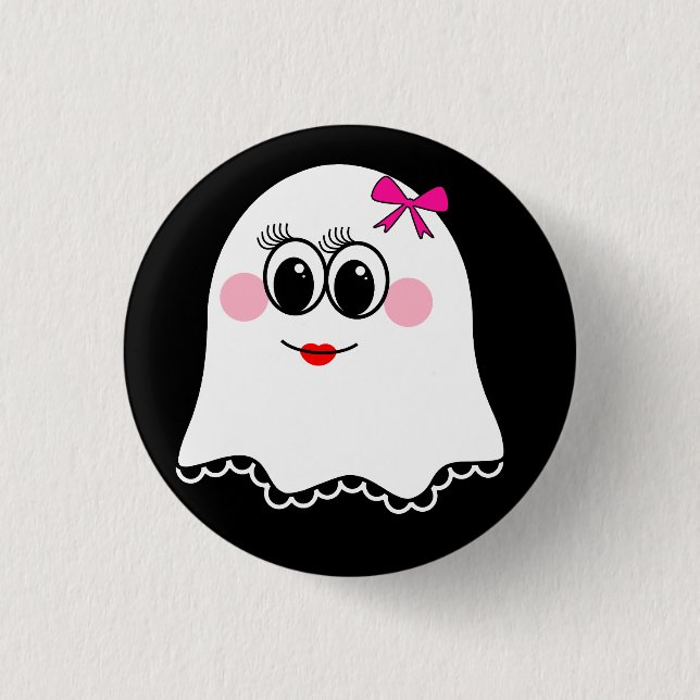 Badge Rond 2,50 Cm Amusant émoji fantôme ! (Devant)