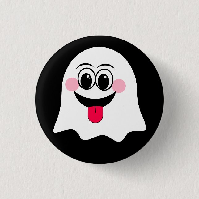 Badge Rond 2,50 Cm Amusant émoji fantôme ! (Devant)