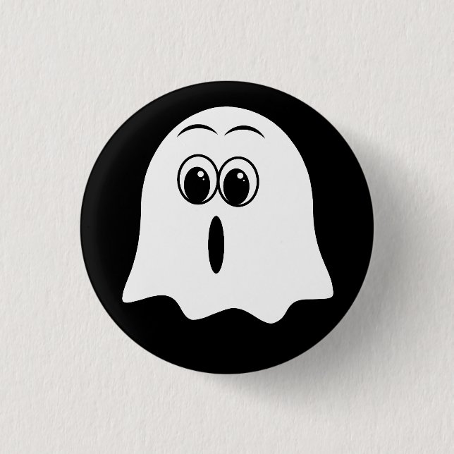 Badge Rond 2,50 Cm Amusant émoji fantôme ! (Devant)
