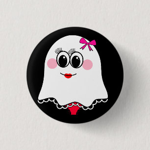 Badge Rond 2,50 Cm Amusant émoji fantôme !