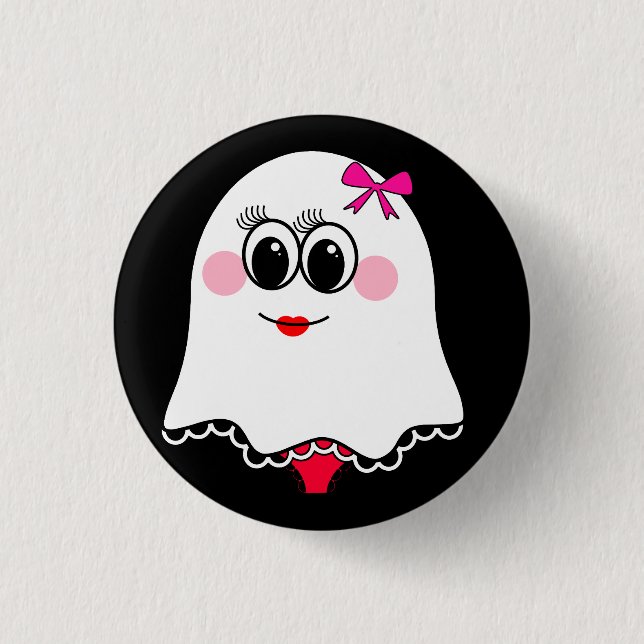 Badge Rond 2,50 Cm Amusant émoji fantôme ! (Devant)