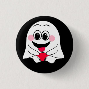 Badge Rond 2,50 Cm Amusant émoji fantôme !