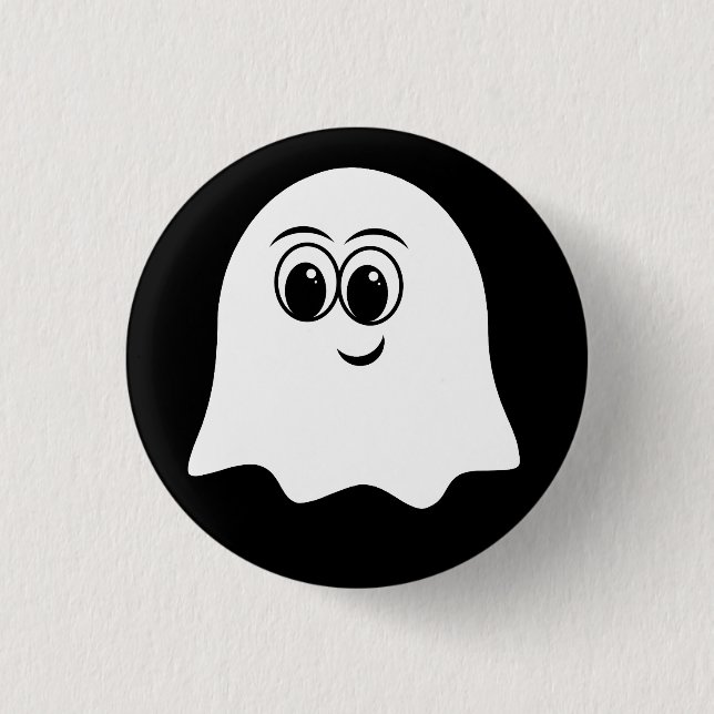Badge Rond 2,50 Cm Amusant émoji fantôme ! (Devant)