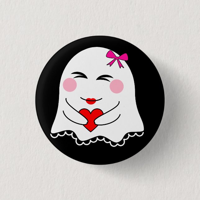 Badge Rond 2,50 Cm Amusant émoji fantôme ! (Devant)