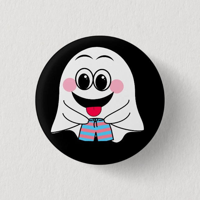 Badge Rond 2,50 Cm Amusant émoji fantôme ! (Devant)