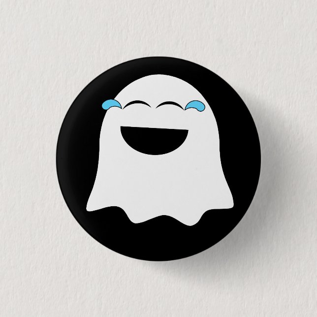 Badge Rond 2,50 Cm Amusant émoji fantôme ! (Devant)