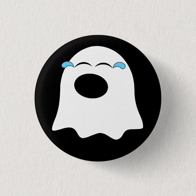 Badge Rond 2,50 Cm Amusant émoji fantôme ! (Devant)