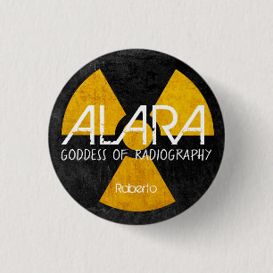 Badge Rond 2,50 Cm Amusante déesse ALARA de la radiographie