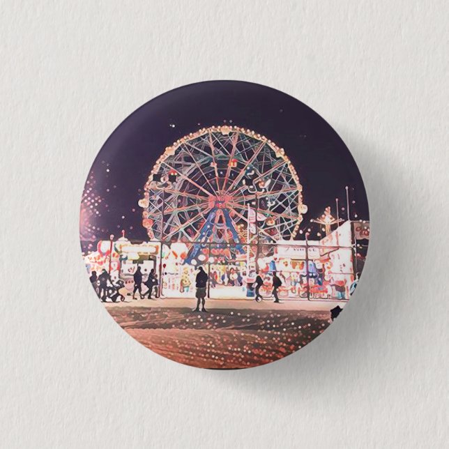 Badge Rond 2,50 Cm Amusement de Coney Island (Devant)