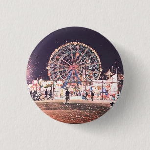 Badge Rond 2,50 Cm Amusement de Coney Island