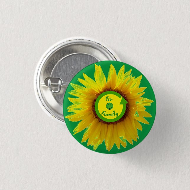 Badge Rond 2,50 Cm Amusement tendance Green Ec0 (Devant & derrière)