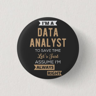 Badge Rond 2,50 Cm Analyste de données