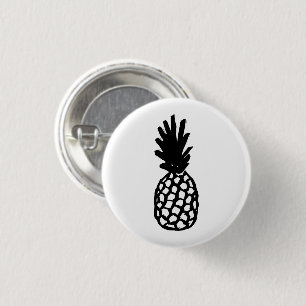 Badge Rond 2,50 Cm Ananas noir