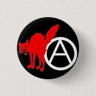 Badge Rond 2,50 Cm anarchiste rouge de chat