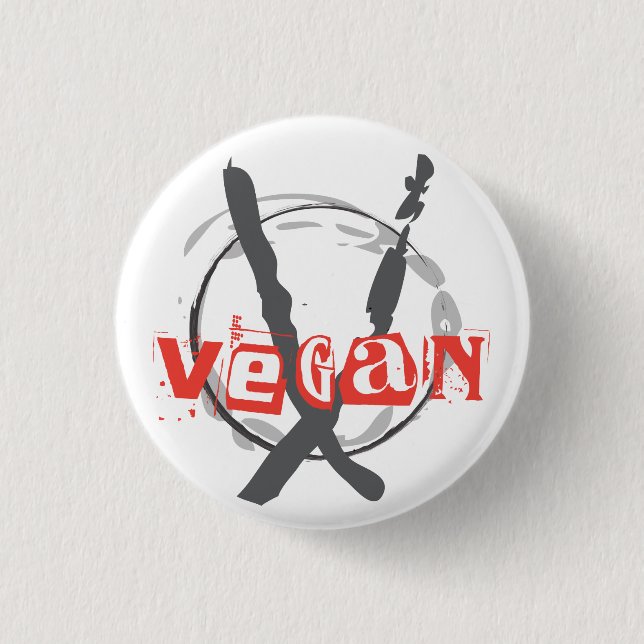 Badge Rond 2,50 Cm Anarchiste végétalien (Devant)