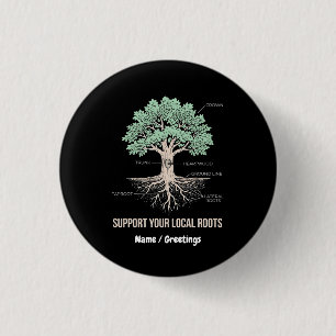 Badge Rond 2,50 Cm Anatomie d'arbre botanique Soutenez vos racines lo