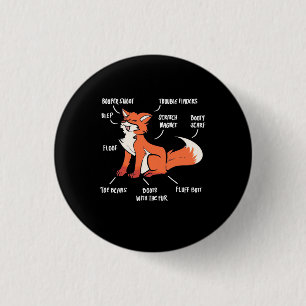 Badge Rond 2,50 Cm Anatomie D'Un Renard