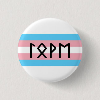 Badge Rond 2,50 Cm Ancien Futhark Love Trans Drapeau