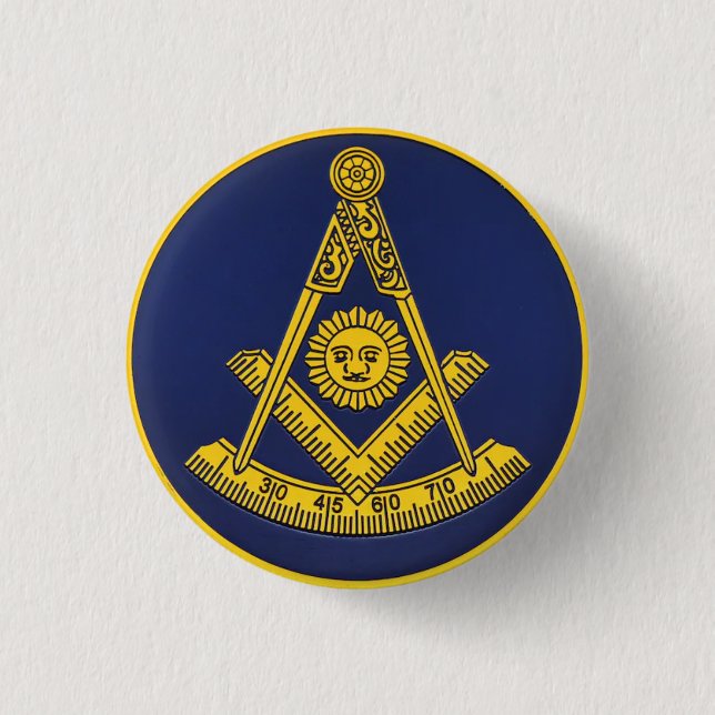 Badge Rond 2,50 Cm Ancien Maître Freemason Carré et Compass Masonic (Devant)