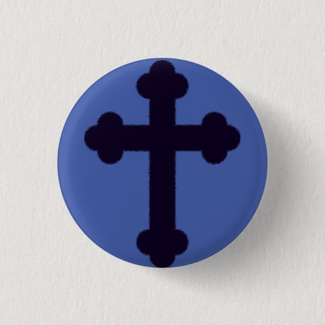 Badge Rond 2,50 Cm Ancienne croix chrétienne violette (Devant)