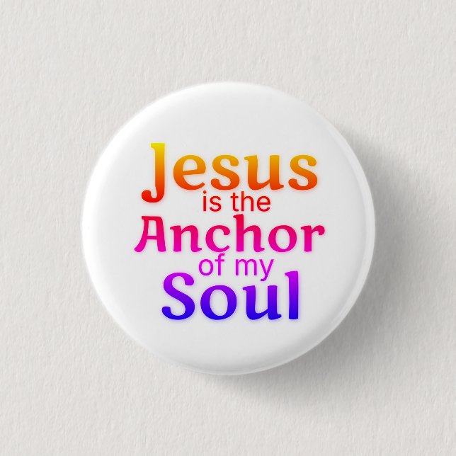 Badge Rond 2,50 Cm Ancre Jésus Soul Blutooth (Devant)