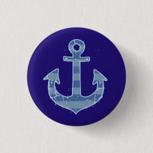 Badge Rond 2,50 Cm ancre marine nautique