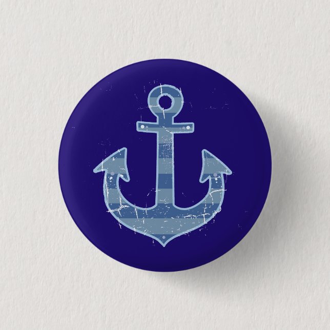 Badge Rond 2,50 Cm ancre marine nautique (Devant)