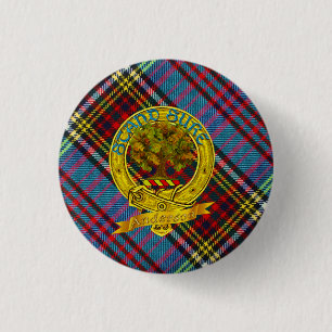 Badge Rond 2,50 Cm Anderson Clan Tartan & Motif