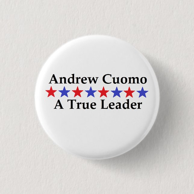Badge Rond 2,50 Cm Andrew Cuomo, un vrai leader (Devant)