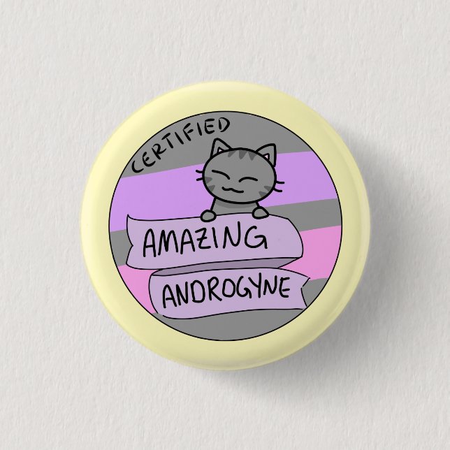 Badge Rond 2,50 Cm Androgyne extraordinaire (Devant)