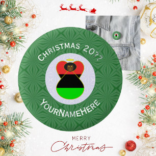 Badge Rond 2,50 Cm Ange de Noël afro-américain de la diaspora africai