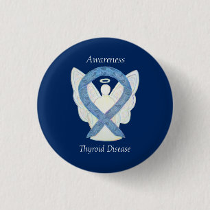 Badge Rond 2,50 Cm Ange de sensibilisation à la maladie thyroïde Pais
