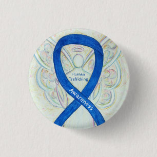 Badge Rond 2,50 Cm Ange de sensibilisation à la traite des êtres hu
