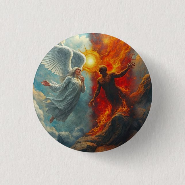 BADGE ROND 2,50 CM ANGEL AND DEVIL (Devant)