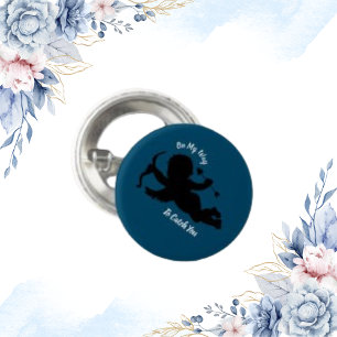 Badge Rond 2,50 Cm Angel noir, jolie flèche Bow Vintage Cerub rond