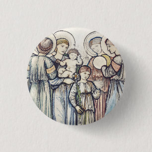 Badge Rond 2,50 Cm Anges et Enfants par Sir Edward Burne-Jones