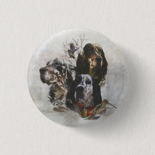 Badge Rond 2,50 Cm Anglais Setter, chasse à la bécasse