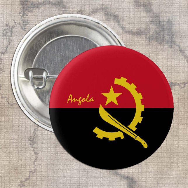 Badge Rond 2,50 Cm Angola, patriotique Angolais Drapeau mode (Créateur téléchargé)
