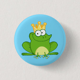 Badge Rond 2,50 Cm Animal caricature King Frog Cute