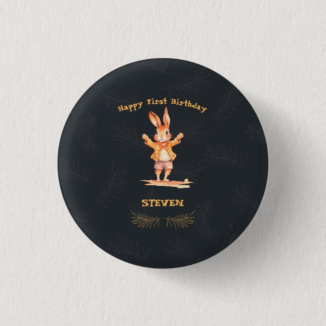 Badge Rond 2,50 Cm animal d'anniversaire (Devant)
