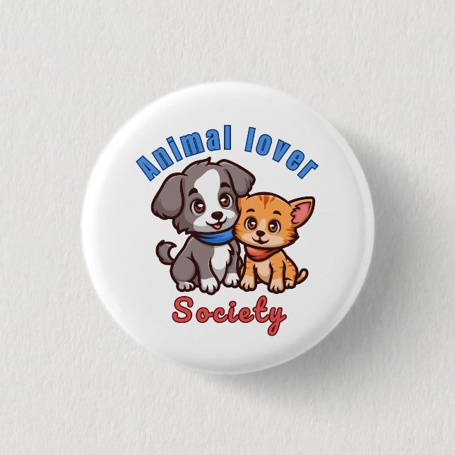 Badge Rond 2,50 Cm Animal lover society for animal lover (Devant)