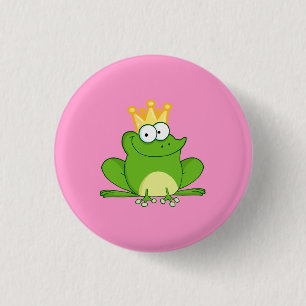 Badge Rond 2,50 Cm Animal mignon de bande dessinée du Roi Frog Frogs