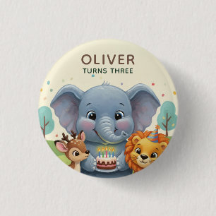 Badge Rond 2,50 Cm Animaux du livre d'histoires de la forêt 3e fête d